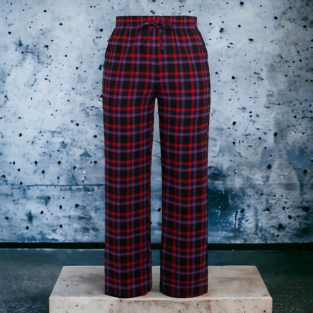 SAVAGE X FENTY NIGHT STAR CHASER FLANNEL SLEEP PANTS GOJI BERRY RED PLAID SZ  XL